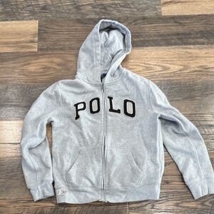 Polo by Ralph Lauren Light Gray Hoodie with Navy Label